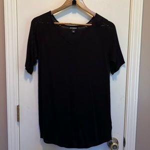 NWOT Tunic V neck sweater with sheer sleeves.
